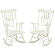 Load image into Gallery viewer, Gymax 2PCS Wooden Rocking Chair Single Rocker Indoor Garden Patio Yard White