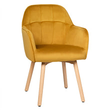 Load image into Gallery viewer, Gymax 4PCS Modern Accent Armchair Upholstered Leisure Chair w/ Wooden Legs Yellow