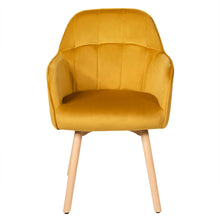 Load image into Gallery viewer, Gymax 4PCS Modern Accent Armchair Upholstered Leisure Chair w/ Wooden Legs Yellow