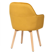 Load image into Gallery viewer, Gymax 4PCS Modern Accent Armchair Upholstered Leisure Chair w/ Wooden Legs Yellow