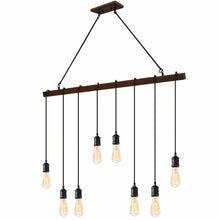 Load image into Gallery viewer, Gymax 8-light Industrial Pendant Light Wood Hanging Chandelier Fixture for Home Decor