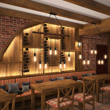 Load image into Gallery viewer, Gymax 8-light Industrial Pendant Light Wood Hanging Chandelier Fixture for Home Decor