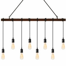 Load image into Gallery viewer, Gymax 8-light Industrial Pendant Light Wood Hanging Chandelier Fixture for Home Decor