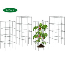 Load image into Gallery viewer, Gymax 4 Pack Tomato Cages Garden Cages Stakes Plant Trellis 16'' x 16'' x 39''