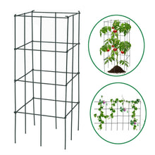 Load image into Gallery viewer, Gymax 4 Pack Tomato Cages Garden Cages Stakes Plant Trellis 16'' x 16'' x 39''