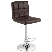 Load image into Gallery viewer, Gymax Set of 4 PU Leather Bar Stool Swivel Bar Chair w/ Adjustable Height Brown