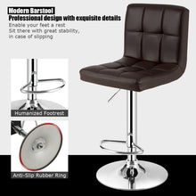 Load image into Gallery viewer, Gymax Set of 4 PU Leather Bar Stool Swivel Bar Chair w/ Adjustable Height Brown