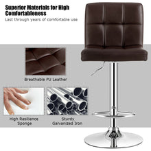 Load image into Gallery viewer, Gymax Set of 4 PU Leather Bar Stool Swivel Bar Chair w/ Adjustable Height Brown