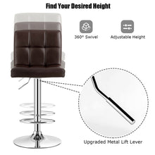 Load image into Gallery viewer, Gymax Set of 4 PU Leather Bar Stool Swivel Bar Chair w/ Adjustable Height Brown