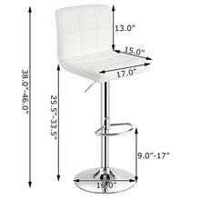Load image into Gallery viewer, Gymax Set of 4 PU Leather Bar Stool Swivel Bar Chair w/ Adjustable Height White
