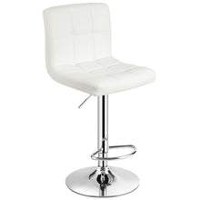 Load image into Gallery viewer, Gymax Set of 4 PU Leather Bar Stool Swivel Bar Chair w/ Adjustable Height White