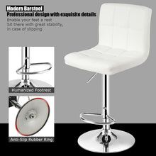 Load image into Gallery viewer, Gymax Set of 4 PU Leather Bar Stool Swivel Bar Chair w/ Adjustable Height White