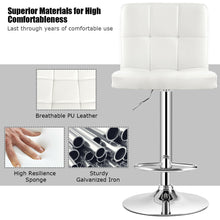 Load image into Gallery viewer, Gymax Set of 4 PU Leather Bar Stool Swivel Bar Chair w/ Adjustable Height White
