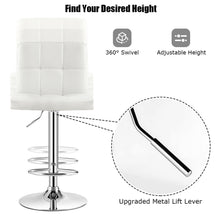 Load image into Gallery viewer, Gymax Set of 4 PU Leather Bar Stool Swivel Bar Chair w/ Adjustable Height White