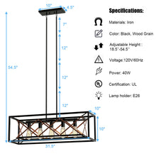 Load image into Gallery viewer, Gymax 5-Light Kitchen Island Pendant Light Wood Metal Chandelier for Dinning Room