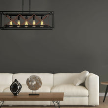 Load image into Gallery viewer, Gymax 5-Light Kitchen Island Pendant Light Wood Metal Chandelier for Dinning Room