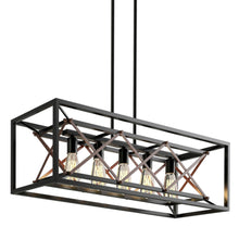 Load image into Gallery viewer, Gymax 5-Light Kitchen Island Pendant Light Wood Metal Chandelier for Dinning Room
