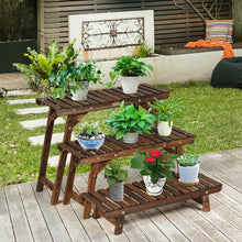 Load image into Gallery viewer, Gymax 3 Tier Step Design Plant Shelf Rack Freestanding Ladder Flower Pot Stand Holder