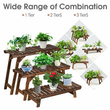 Load image into Gallery viewer, Gymax 3 Tier Step Design Plant Shelf Rack Freestanding Ladder Flower Pot Stand Holder