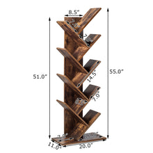 Load image into Gallery viewer, Gymax Tree Bookshelf 8-Tier Bookcase Free Standing Book Rack Display Stand