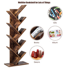 Load image into Gallery viewer, Gymax Tree Bookshelf 8-Tier Bookcase Free Standing Book Rack Display Stand