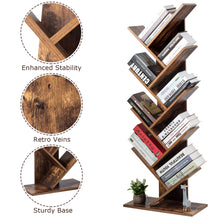 Load image into Gallery viewer, Gymax Tree Bookshelf 8-Tier Bookcase Free Standing Book Rack Display Stand