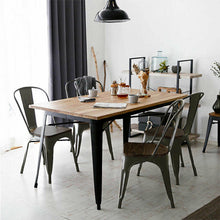 Load image into Gallery viewer, Gymax Set of 4 Tolix Style Metal Dining Side Chair Wood Seat Stackable Bistro Cafe Gun