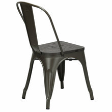 Load image into Gallery viewer, Gymax Set of 4 Tolix Style Metal Dining Side Chair Wood Seat Stackable Bistro Cafe Gun