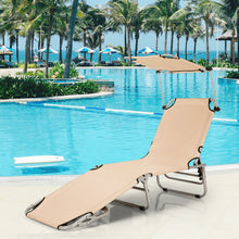 Load image into Gallery viewer, Gymax Foldable Lounge Chair Adjustable Outdoor Beach Patio Pool Recliner W/ Sun Shade