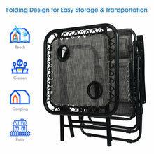 Load image into Gallery viewer, Gymax 3PCS Zero Gravity Recliner Lounge Chairs Pillows Table Portable Folding Grey