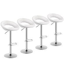 Load image into Gallery viewer, Gymax Set of 4 Adjustable Bar Stools Swivel Pub Chairs Barstools PU Leather White
