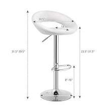 Load image into Gallery viewer, Gymax Set of 4 Adjustable Bar Stools Swivel Pub Chairs Barstools PU Leather White