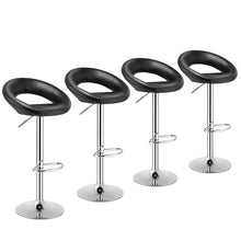 Load image into Gallery viewer, Gymax Set of 4 Adjustable Bar Stools Swivel Pub Chairs Barstools PU Leather Black
