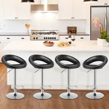 Load image into Gallery viewer, Gymax Set of 4 Adjustable Bar Stools Swivel Pub Chairs Barstools PU Leather Black
