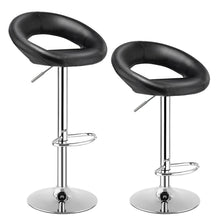 Load image into Gallery viewer, Gymax Set of 4 Adjustable Bar Stools Swivel Pub Chairs Barstools PU Leather Black