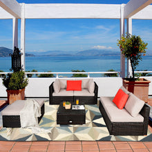 Load image into Gallery viewer, Gymax 6PCS Rattan Patio Sectional Sofa Set Outdoor Furniture Set w/ Cushions
