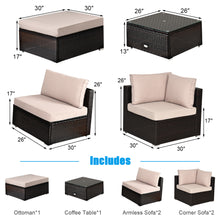 Load image into Gallery viewer, Gymax 6PCS Rattan Patio Sectional Sofa Set Outdoor Furniture Set w/ Cushions
