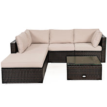 Load image into Gallery viewer, Gymax 6PCS Rattan Patio Sectional Sofa Set Outdoor Furniture Set w/ Cushions