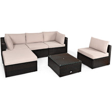 Load image into Gallery viewer, Gymax 6PCS Rattan Patio Sectional Sofa Set Outdoor Furniture Set w/ Cushions