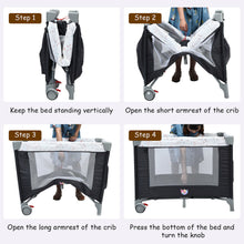 Load image into Gallery viewer, Gymax Portable Baby Playard Playpen Nursery Center w/ Mattress & Changing Station
