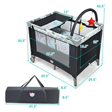 Load image into Gallery viewer, Gymax Portable Baby Playard Playpen Nursery Center w/ Changing Station & Mattress