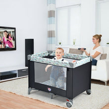 Load image into Gallery viewer, Gymax Portable Baby Playard Playpen Nursery Center w/ Changing Station & Mattress
