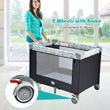 Load image into Gallery viewer, Gymax Portable Baby Playard Playpen Nursery Center w/ Changing Station & Mattress