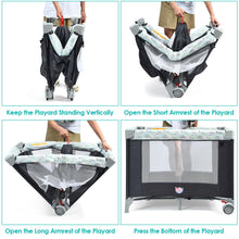Load image into Gallery viewer, Gymax Portable Baby Playard Playpen Nursery Center w/ Changing Station & Mattress