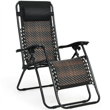 Load image into Gallery viewer, Gymax Folding Set of 2 Rattan Patio Zero Gravity Lounge Chair Recliner w/ Headrest