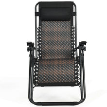 Load image into Gallery viewer, Gymax Folding Set of 2 Rattan Patio Zero Gravity Lounge Chair Recliner w/ Headrest