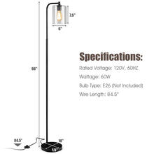 Load image into Gallery viewer, Gymax Industrial Floor Lamp w/ Glass Shade Indoor Modern Tall Pole Lamp for Office