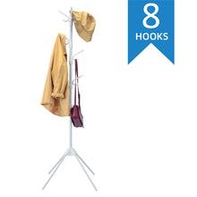 Load image into Gallery viewer, Gymax Metal Coat Rack Stand Hat Hanger Entryway Hall Tree w/ Folding Base & 8 Hooks