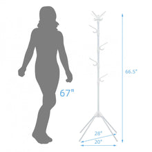 Load image into Gallery viewer, Gymax Metal Coat Rack Stand Hat Hanger Entryway Hall Tree w/ Folding Base & 8 Hooks