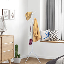 Load image into Gallery viewer, Gymax Metal Coat Rack Stand Hat Hanger Entryway Hall Tree w/ Folding Base & 8 Hooks